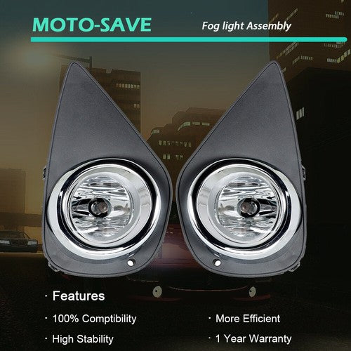 Solid Spare Pair Fog Lights Assembly Wiring+Switch+Cover For 15-16 Toyota Yaris 8122002110