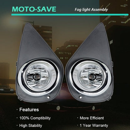 Solid Spare Pair Fog Lights Assembly Wiring+Switch+Cover For 15-16 Toyota Yaris 8122002110