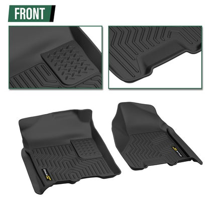 Solid Spare TPE Floor Mats Liners Fit For 2009-2018 Dodge Ram 1500 Crew Cab All Weather