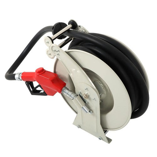 Solid Spare 1" x 33' Retractable Swivel Rewind W/Auto Fueling Gun Diesel Hose Reel For Truck