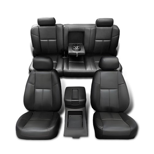 Solid Spare Fit For 07-13 Chevy Silverado GMC Sierra Crew Cab Full Set Seat Covers Replace