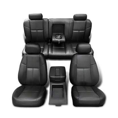 Solid Spare Fit For 07-13 Chevy Silverado GMC Sierra Crew Cab Full Set Seat Covers Replace