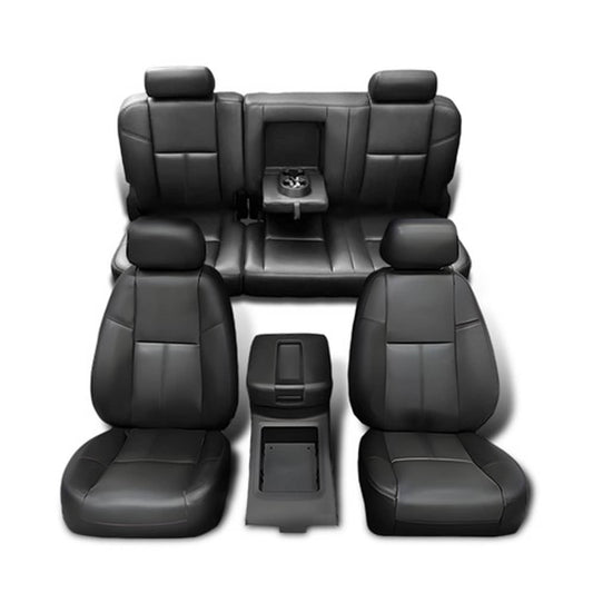 Solid Spare Fit For 07-13 Chevy Silverado GMC Sierra Crew Cab Full Set Seat Covers Replace