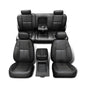 Solid Spare Fit For 07-13 Chevy Silverado GMC Sierra Crew Cab Full Set Seat Covers Replace