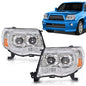 Solid Spare Fit For 05-11 Toyota Tacoma Clear Lens Chrome Dual LED Projector Headlights