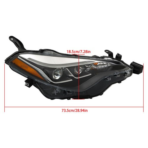 Solid Spare Projector Headlight Assembly Fit For 2017-2019 Toyota Corolla Right Side Black