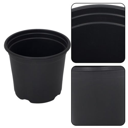 Solid Spare 100 Pcs 5 Inch Plastic Flower Nursery Pots Black Seedling Cups W/Drainage Hole