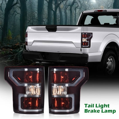 Solid Spare Fit For 2018-2020 Ford F-150 Pickup Rear Tail Lights Brake Lamps Assembly Smoke
