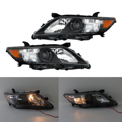 Solid Spare Headlights Black Fog Lights+Switch Kit For 10-11 Toyota Camry SE Left+Right Side