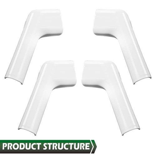 Solid Spare 4pcs RV Camper Rain Gutter Spout Extensions Long Version Left and Right White