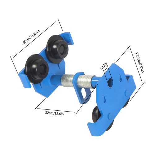 Solid Spare 4400 LBS/2 Ton 65-180mm Adjustable Dual Wheels I-Beam Hand Trolley Alloy Steel