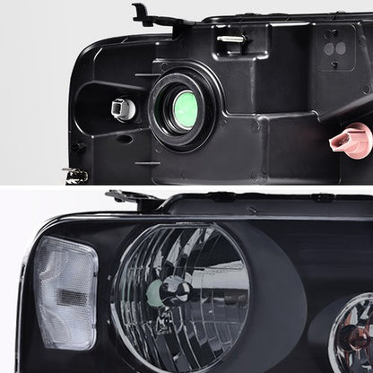 Solid Spare For 04-08 Ford F150 Pickup Smoked Housing Headlight Clear Side Corner Lamps Pair