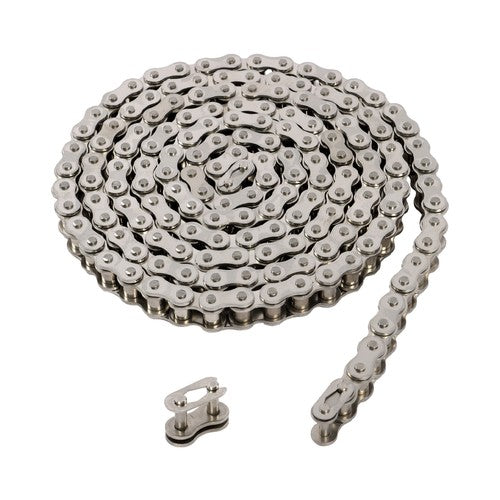 Solid Spare 60SS Heavy Duty Roller Chain 10 feet With 2 Connecting Links Carbon Steel ?