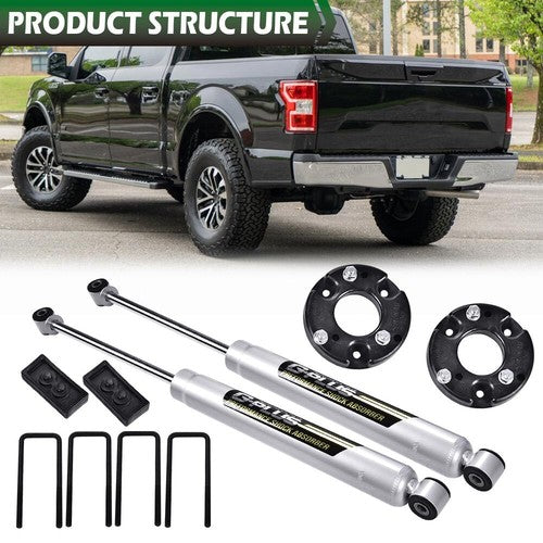 Solid Spare Fit For 09-20 Ford F150 2" Leveling Lift Kit+N3 Shock Suspension Lift Kit