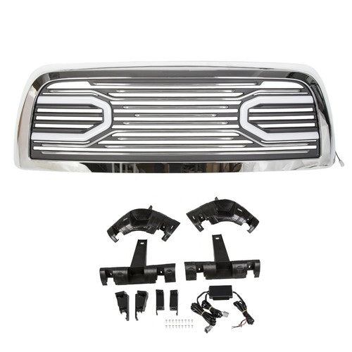 Solid Spare For 10-18 Dodge Ram 2500 3500 Big Horn Chrome Grille &Replacement Shell & Lights