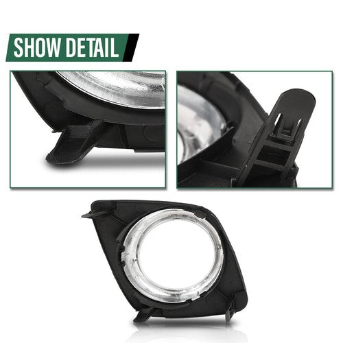 Solid Spare Fit For 2009-2012 Toyota RAV4 Front Bumper Fog Light Bezel Lamp Trim Left+Right