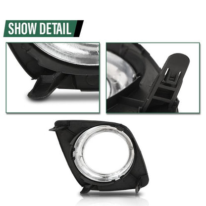Solid Spare Fit For 2009-2012 Toyota RAV4 Front Bumper Fog Light Bezel Lamp Trim Left+Right