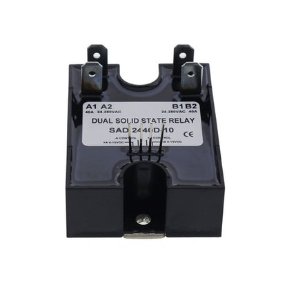 Solid Spare New Dual Solid State Relay D2440D-10 Random Turn On SSR 4-15VDC Input 280VAC 40A