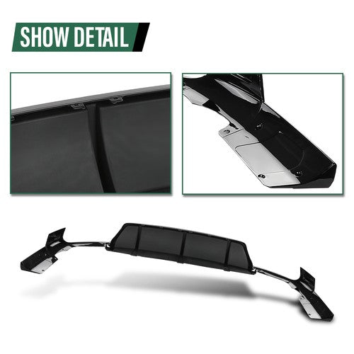 Solid Spare Rear Bumper Lip Diffuser Gloss Black Fit For 2020-2024 BMW G06 X6 M Sport