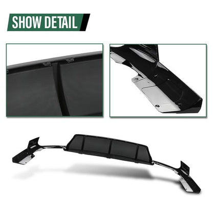 Solid Spare Rear Bumper Lip Diffuser Gloss Black Fit For 2020-2024 BMW G06 X6 M Sport
