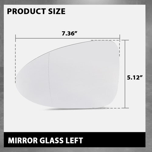 Solid Spare Left Side Mirror Glass Heated w/ Backing Plate Fit For 2015-2025 Porsche Macan