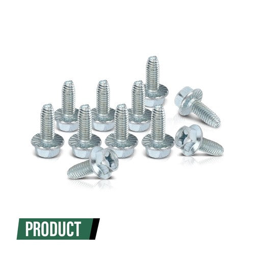 Solid Spare 100 License Plate Screws For American Cars, #14x 3/4" (#1620), Hex/Phillips/Flat