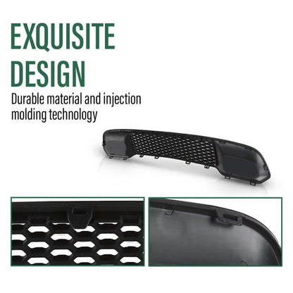 Solid Spare Front Lower Grille & Bumper Grill Bezel Chrome Fit For 17-22 Jeep Grand Cherokee