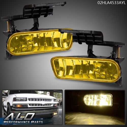 Solid Spare Fit For 2001-2006 GMC Yukon Fog Lights Bumper Yellow Lens Replacement Lamp 1Pair