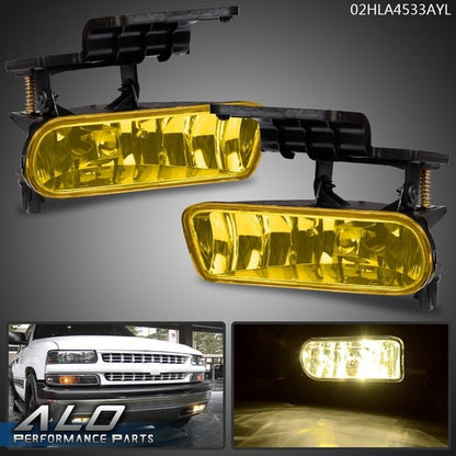Solid Spare Fit For 2001-2006 GMC Yukon Fog Lights Bumper Yellow Lens Replacement Lamp 1Pair