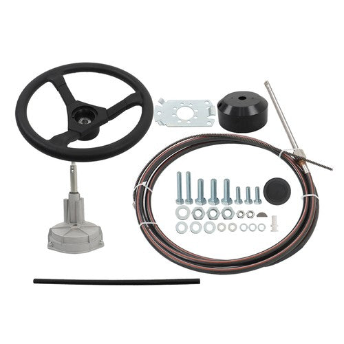 Solid Spare 16Ft Boat Rotary Steering System Outboard Kit SS13716 for Waterborne Vehicles
