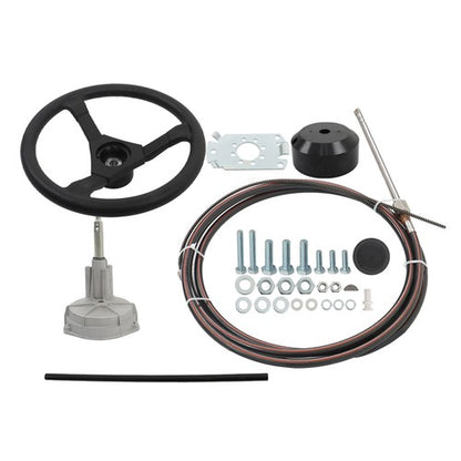 Solid Spare 16Ft Boat Rotary Steering System Outboard Kit SS13716 for Waterborne Vehicles