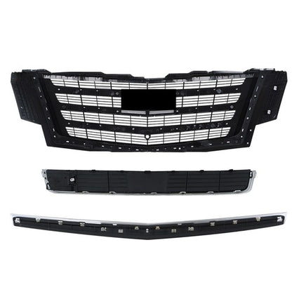 Solid Spare Upper Grille With Hood Molding And Lower Face Bar For Cadillac Escalade 15-20
