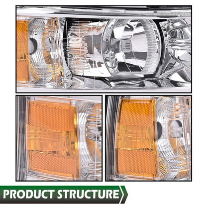 Solid Spare Headlight Fit For 07-14 Chevy Silverado 1500 2500HD 3500HD Right Passenger Side