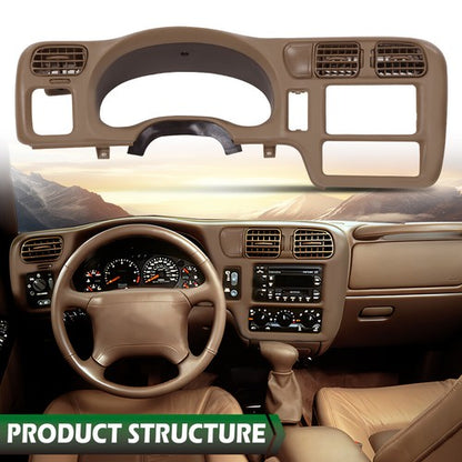 Solid Spare Fit For 98-05 S10 Blazer Jimmy Sonoma Double Din Dash Radio Cluster Bezel Beige