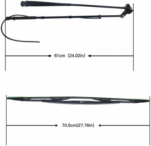Solid Spare Windshield Wiper Arm & Blade 7251263 7251264 For Bobcat T650 T740 T750 T770 T870