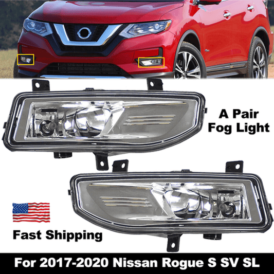 Solid Spare Pair Fog Light For 2017-2020 Nissan Rogue S SV SL Front Bumper Lamps Left Right