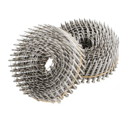 Solid Spare 15 Degree Wire Coil 2 × .09 Ring Shank Stainless Steel Siding Nail 3600Pcs