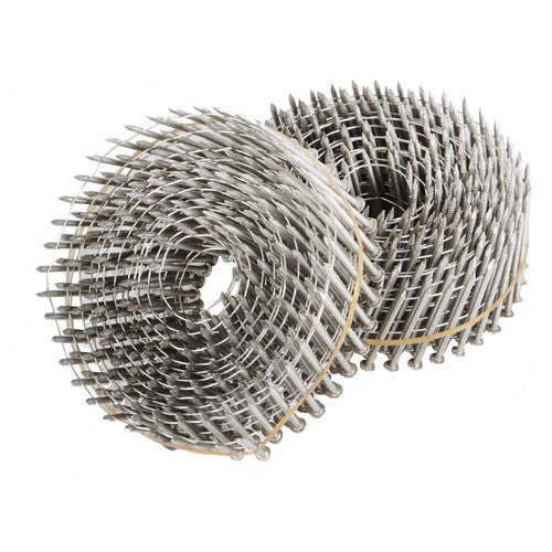 Solid Spare 15 Degree Wire Coil 2 × .09 Ring Shank Stainless Steel Siding Nail 3600Pcs