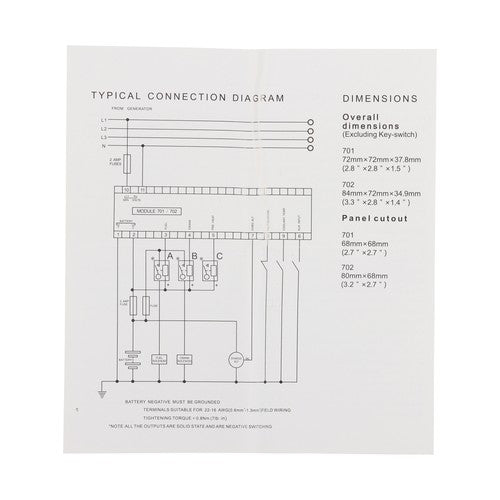 Solid Spare Generator Controller Automatic Start Module Generator Control Panel DSE701AS