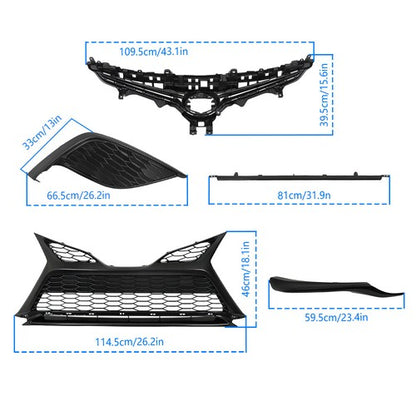 Solid Spare Black For Toyota Camry SE 2021-2023 9pcs Fog Light Bezel Set Front Grille Trim