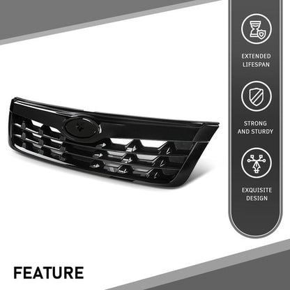 Solid Spare Fit For 09-13 Subaru Forester Front Bumper Upper Grille Assembly Black