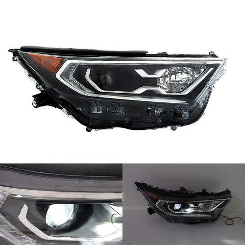 Solid Spare For 19-2022 Toyota RAV4 Hybrid XLE Projector Headlights Assembly LED Left+Right