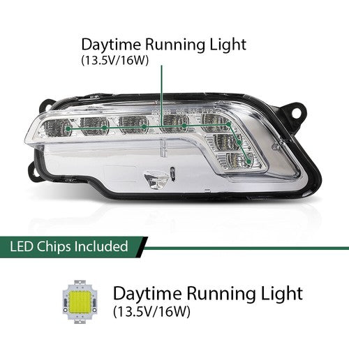 Solid Spare LED DRL Fog Lights Driving Lamps For 10-16 Mercedes Benz W212 E350 E550 E63 AMG