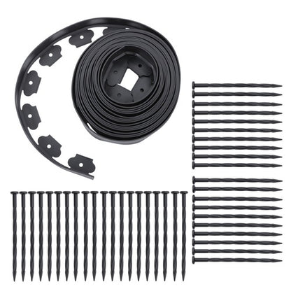Solid Spare Lawn Border L-shaped Lawn Garden Edging Kit 40FT With 40Pcs Anchoring Spikes