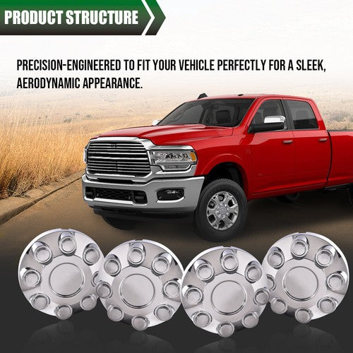 Solid Spare 4pcs Fit For 03-13 Dodge Ram 2500 3500 17" Wheel Hub Center Caps Chrome 8 Lug