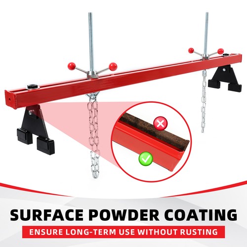 Solid Spare Engine Support Bar 1100lb Motor Transverse Bar Lift Holder Dual Hook Cross Hoist