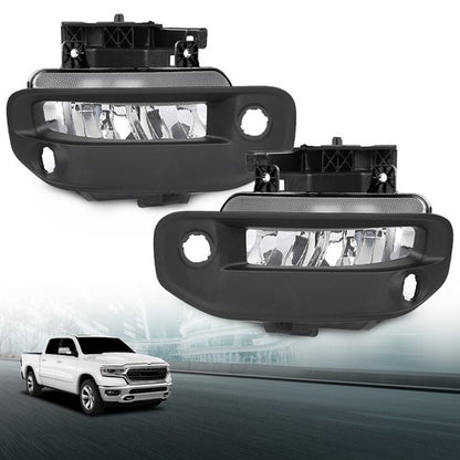 Solid Spare Fit For 2019-2023 Ram 1500 LED Fog Lights Driving Lamps w/ Switch Left+Right