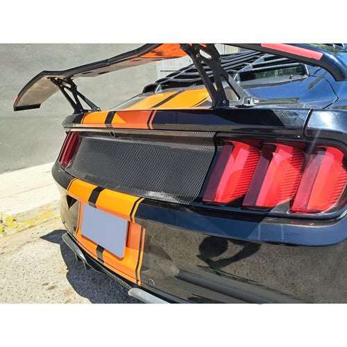 Solid Spare CARBON FIBER LOOK TRUNK PANEL DECKLID REAR TRIM COVER FOR 2015-2023 MUSTANG GT