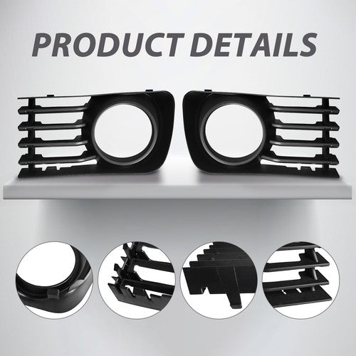 Front Lower Grille & Pair Fog Light Covers W/ Hole For Toyota Prius 2004-2009