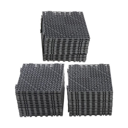 Solid Spare Interlocking Tile 50PCS Black, Soft PVC Interlocking Drainage Tiles 12x12inch